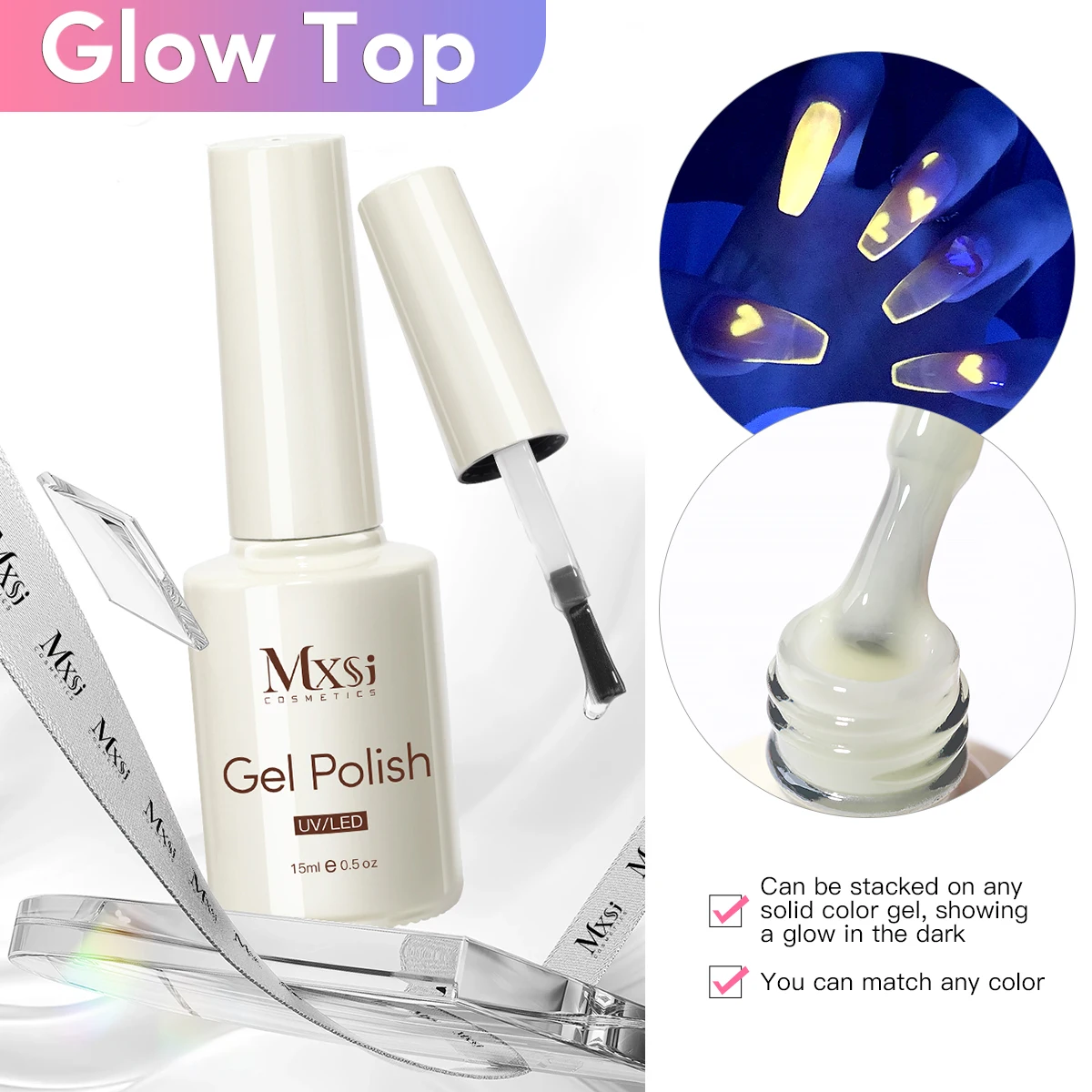 15 مللي مسمار الفن توهج في الظلام هلام مسمار البولندية مضيئة معطف فوقي للمنزل صالون مانيكير لتقوم بها بنفسك طويلة الأمد Vernis شبه دائم
