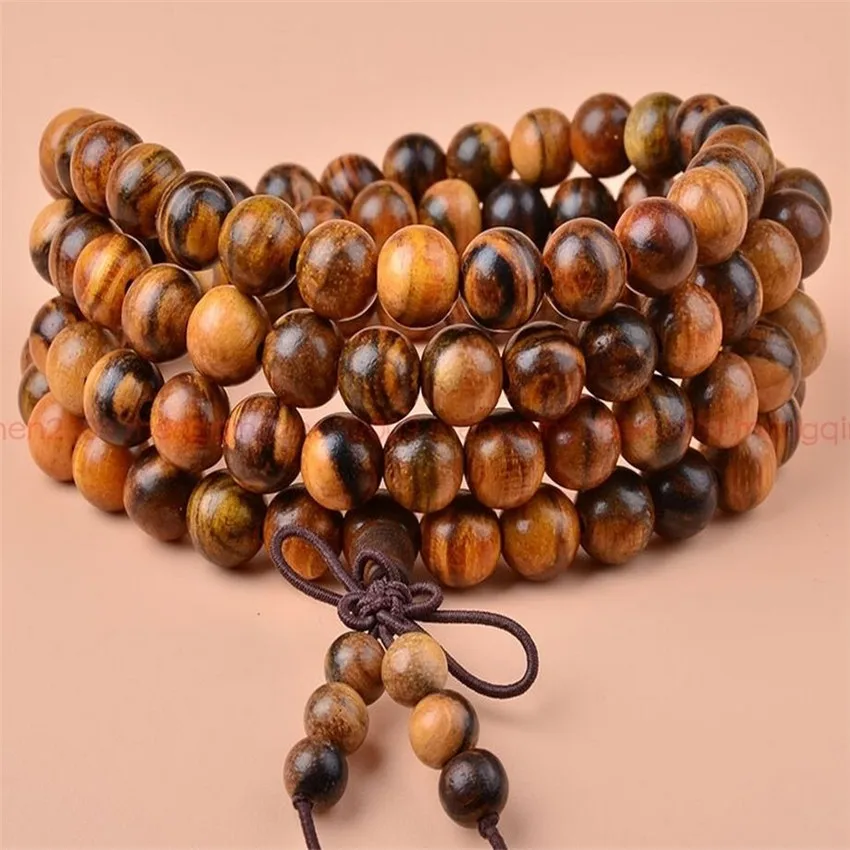 

6mm Colourful Tiger's 108 Beads Bracelet Unisex Health Relief Semi-precious Stones Women Chain Mala Classic Prayer