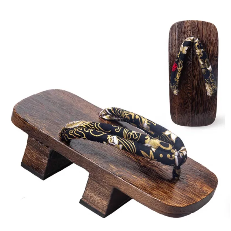 

Unisex Japanese Koi Fish Wooden Geta Summer Man Women Slippers Two-teeth Thick Platform Cosplay Costumes Shoes Flip Flops Clogs