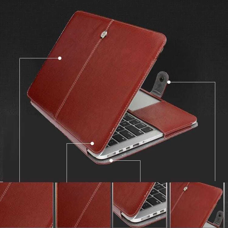 Dropproof PU Leather Laptop Case for Macbook Air Pro Retina 11 12 13 15 16 Inchs Fashion Shockproof Cover Bag A2337 A2159 A2338