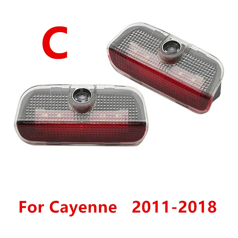 2X Car Lights Accessory LED Door Projector Courtesy Lamp For Porsche Cayenne 957 958 955 956 2003 2004 2005 2006 2007 2009-2018