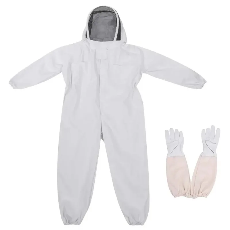 

Beekeeper Protective Suit with Gloves and Hat Professional Beekeeping Gear Full Jumpsuit Safety Equipment