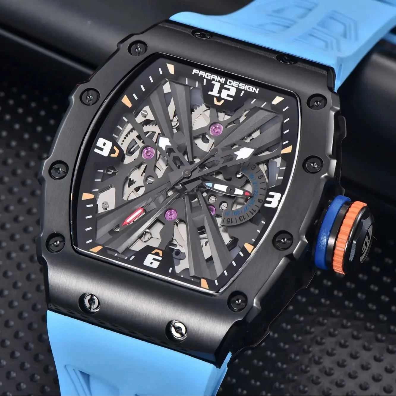 PAGANI DESIGN Original 42MM Men Quartz Watches VH65 Skeleton Dial Luxury Stainless Steel Sapphire Glass Waterproof Watch for Men