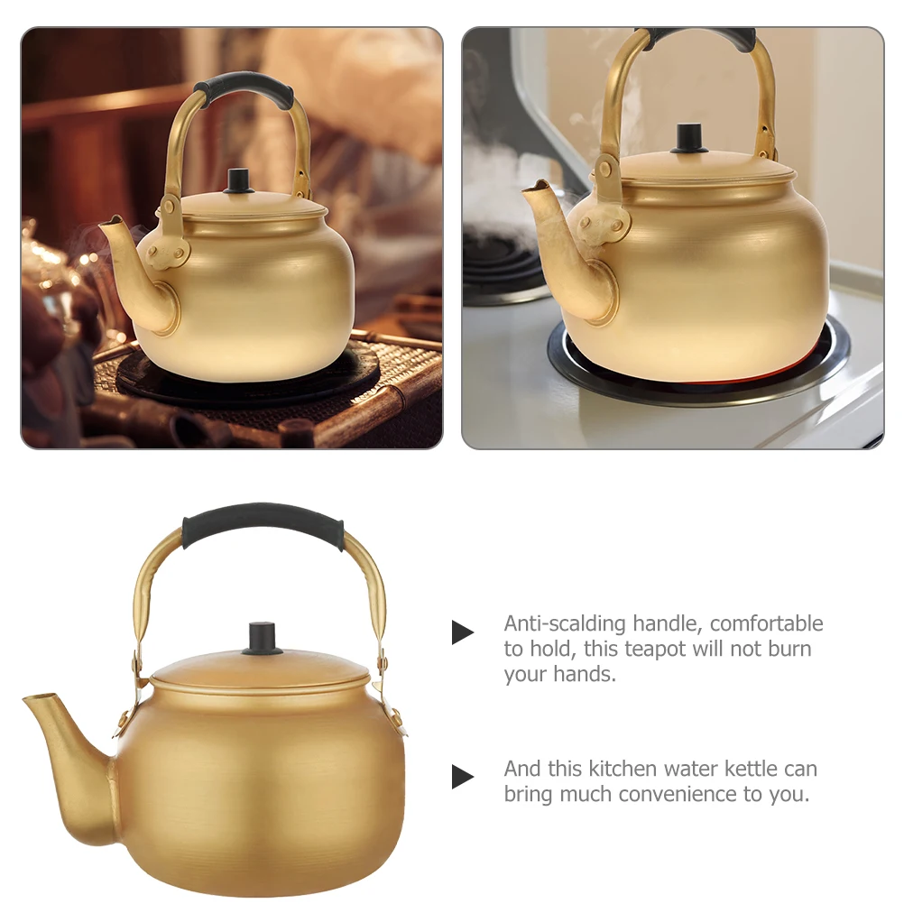 

Aluminum Kettle 1.5L High Capacity Stovetop Tea Pot Boiling Water Anti Scalding Handle Suitable Gas Stoves Open Flames Efficient