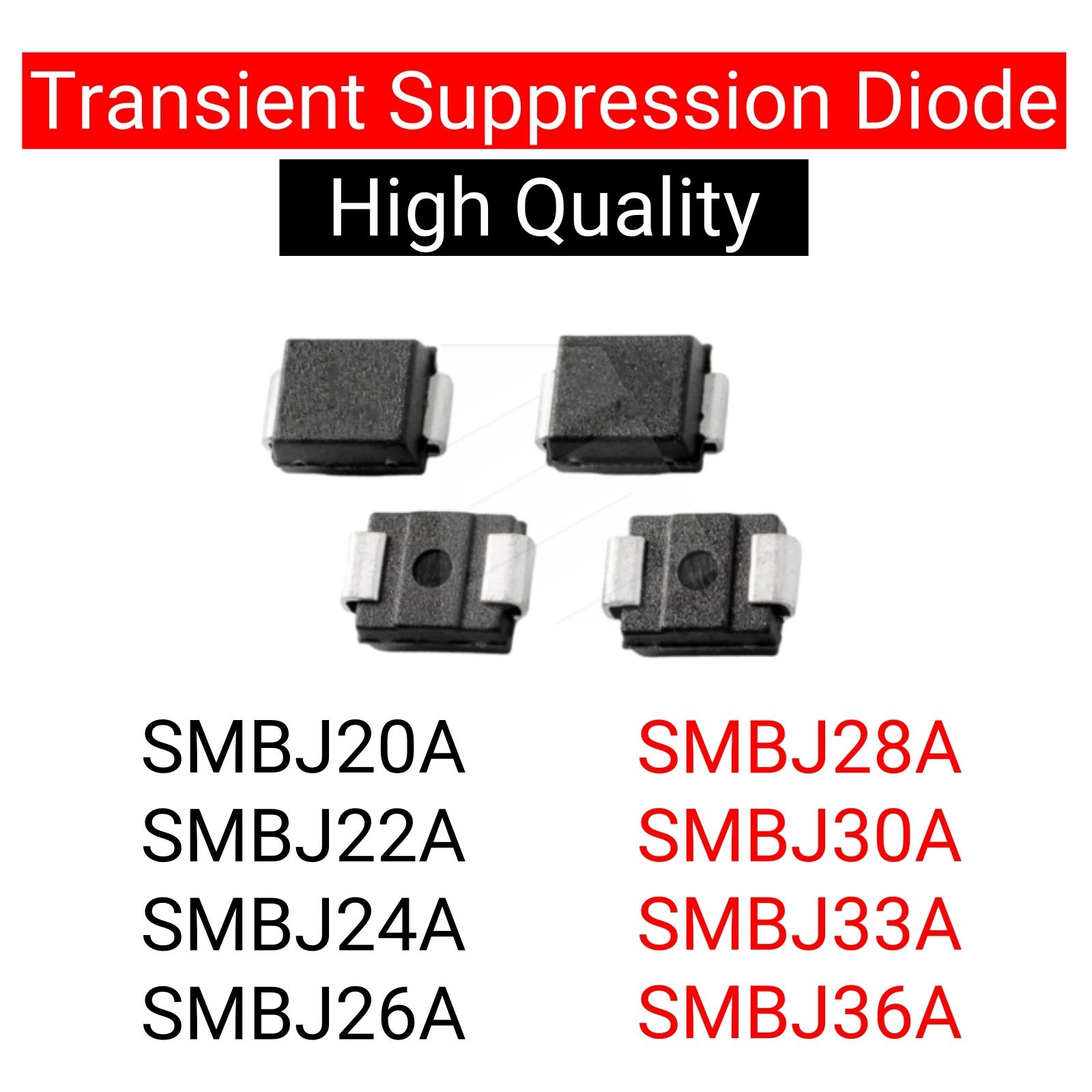 20PCS SMBJ20A SMBJ22A SMBJ24A SMBJ26A SMBJ28A SMBJ30A SMBJ33A SMBJ36A unidirectional TVS Transient Suppression Diode SMB