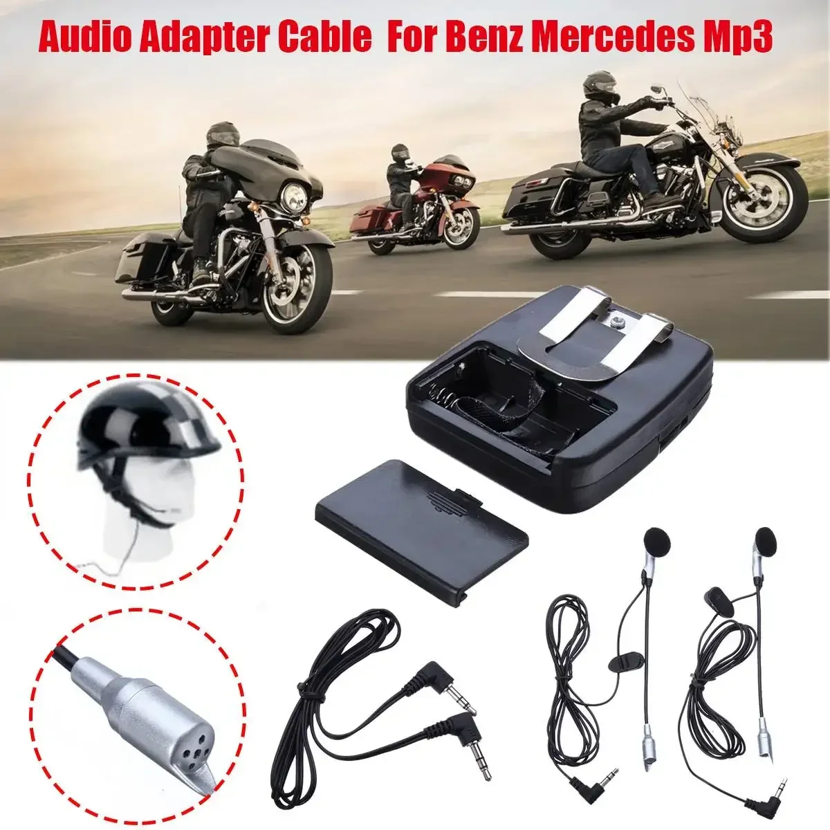 2-way Intercom Motorbike Motorcycle Helmet Headset Communication System Interphone Intercomunicador Headset Earphone MP3 Input