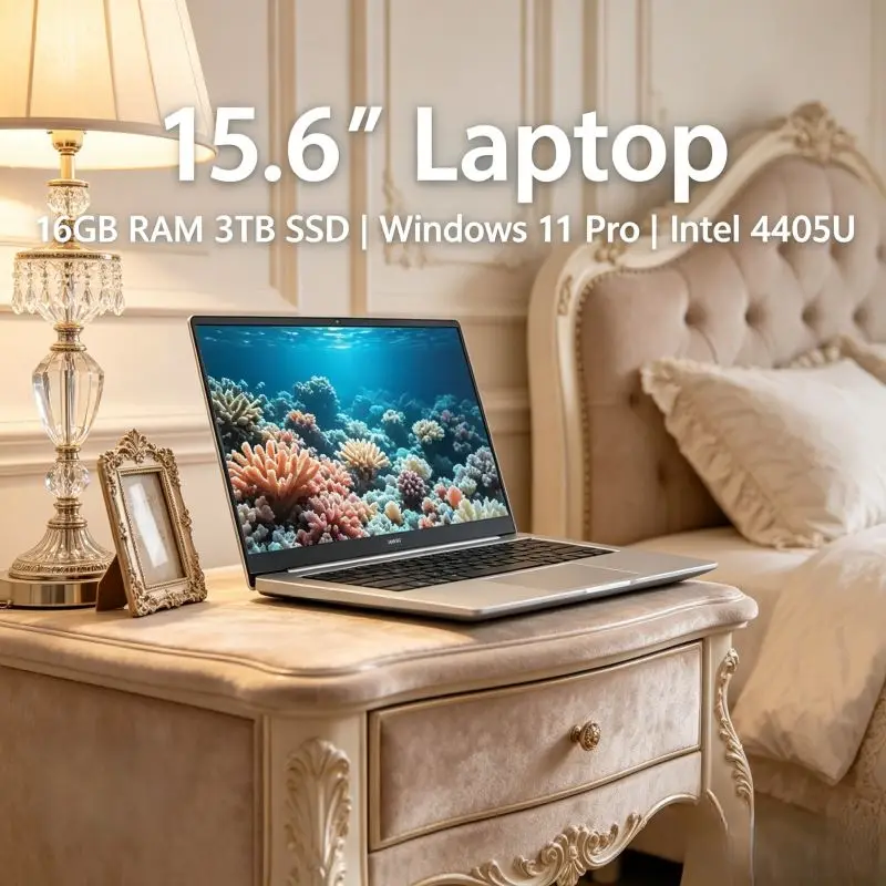 

Portable New Durable 15.6 Inch Laptop Featuring Intel 4405U, Large 32GB DDR4 RAM, 2TB Storage and Original Windows 11 System Set