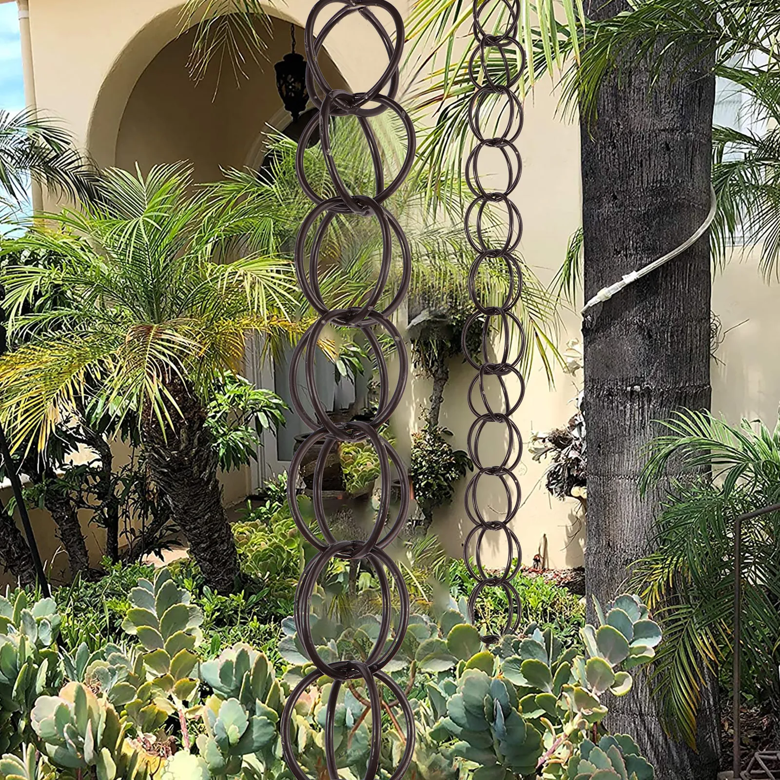1M Winter Drainage Rain Chain for Villa Roof Gutter Decorative Copper Rainwater Chain Elegant Sound Design Garden Rain Chains