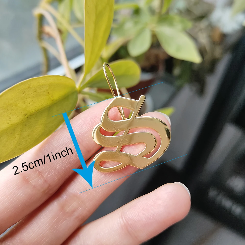 Custom Name Earrings Women's Stainless Steel Personalized A-Z Letter Long Earhooks Earrings Trend 2024 Party Jewelry Best Gifts