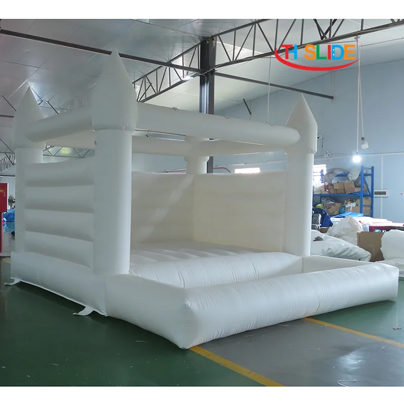 13x13ft 4x4m Commercial white wedding bounce house jumping bouncy castle with ball pit for sale