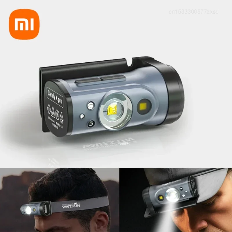 Xiaomi Warsun LED Sensor Hat Clip Lamp Waterproof Head Light Rechargeable Fishing Searching Outdoor Head Flashlight Zoom Lantern