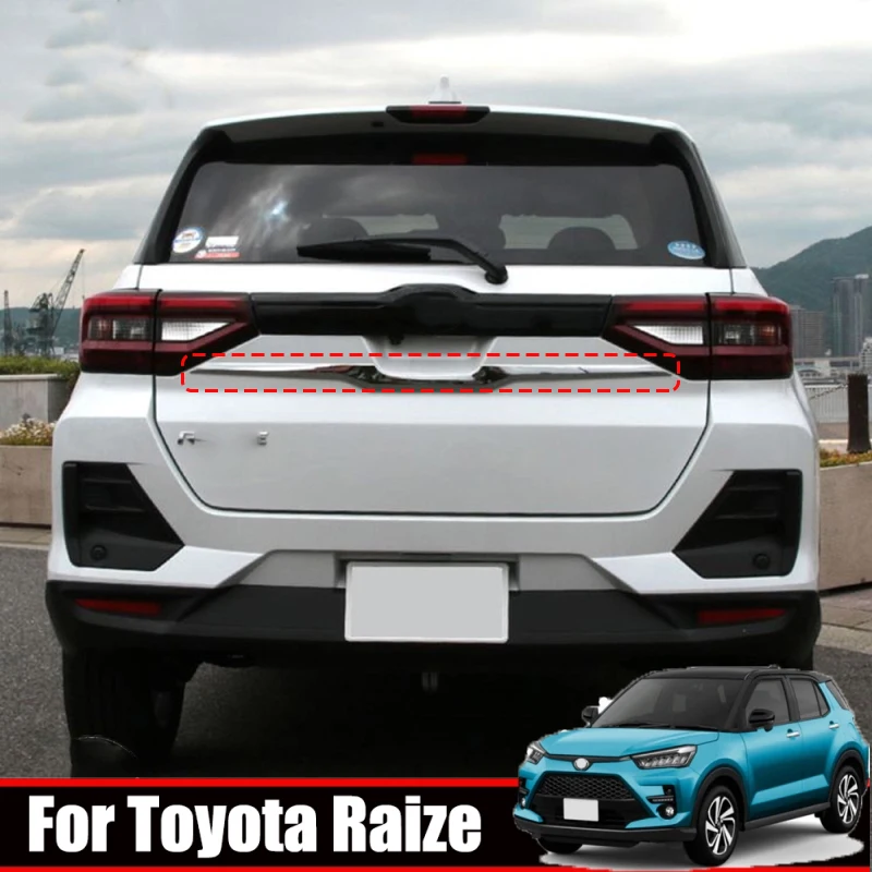 For Toyota Raize/Daihatsu Rocky 2020 ABS Chrome Rear Trunk Boot Door Trunk Lid Molding Cover Trim Tailgate Garnish  Accessories