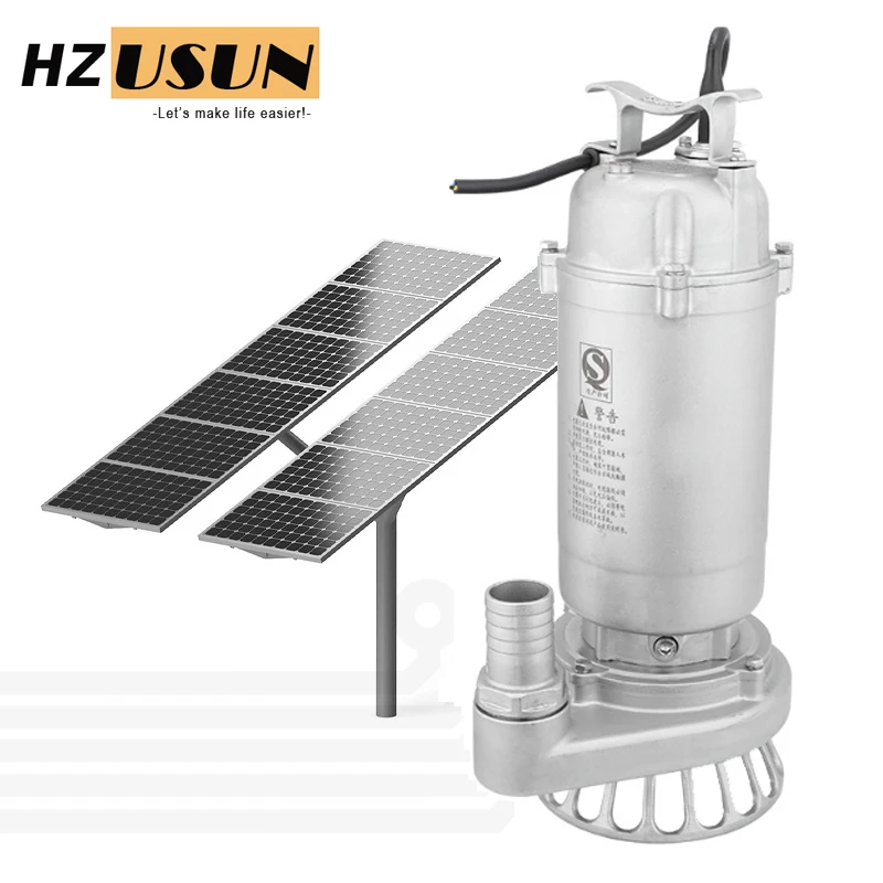 DC 48V Stainless Steel 304 Durable Sea Salt Water Pump Boat 1HP Solar Powered Wastewater Sewage Dirty Submersible Sump Pump