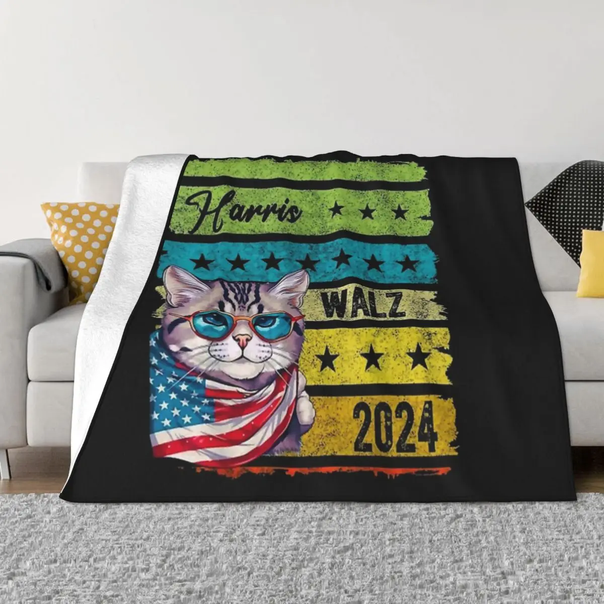 Cats For Harris Walz 2024 Four Seasons Universal Blanket Movie Theater Can Be CoveredChristmas Present