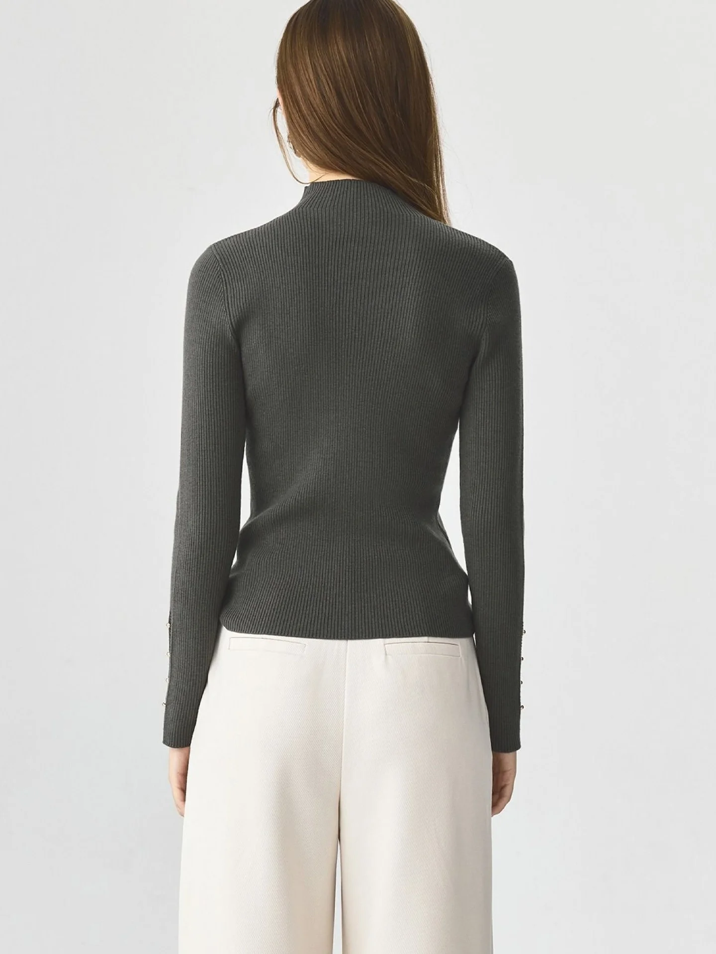 

Slimming Long Sve Knitwear Comfortable Ele Sle Winter High-End Feeling Faionable Sweater Korean Version Midweight ...