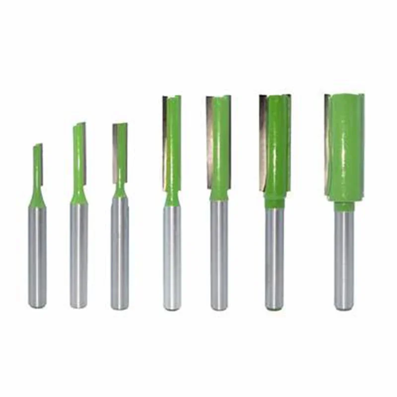7Pcs 6Mm Shank Single Double Flute Straight Bit Milling Cutter for Wood Tungsten Carbide Router  Woodwork Tool Mc06021