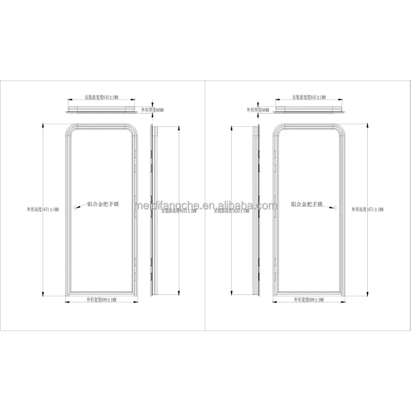 메이디 모던 럭셔리 알루미늄 합금 방수 RV 단일 도어 맞춤형 크기 카라반 출입문