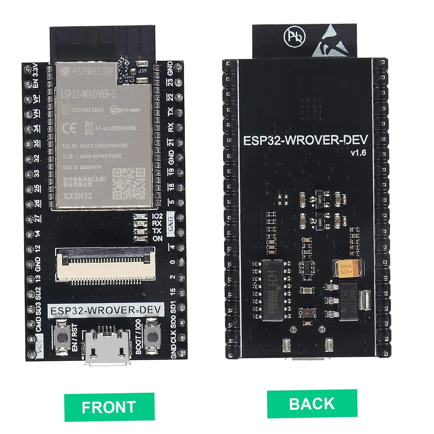 Scheda ESP32-WROVER con fotocamera Wireless compatibile con Arduino IDE C Python Code tutorial dettagliati progetti di esempio