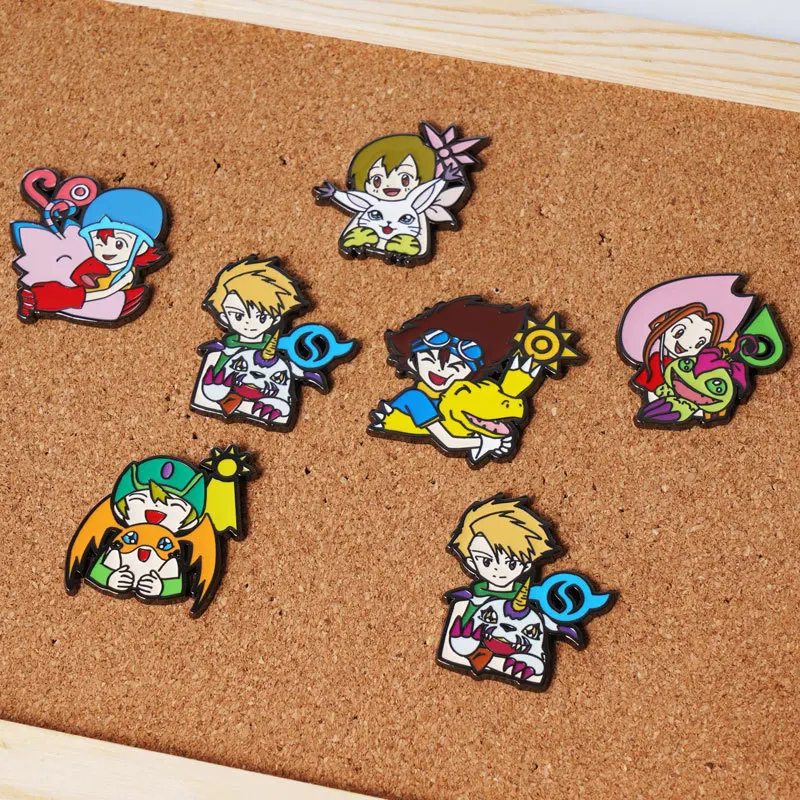 Anime Digimon Adventure Yagami Taichi Agumon Ishida Yamato Gabumon Cosplay Metal Badge Pin Alloy bros aksesoris hadiah Natal