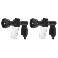 2X Garden Hose Foam Nozzle, 8 Mode Adjustable Foam Sprayer, Water Soap Dispenser, High Pressure Hose Spray Nozzle,Black