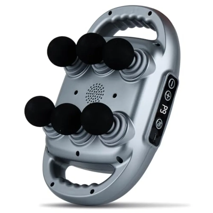 

Многофункциональный массажный пистолет с 6 насадками для глубокого перкуссионного массажа, электрический массажер, светло-серый