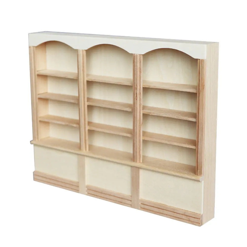 

Mini Bookcase Wooden Miniature for DIY House Decoration Small Neat Design Ideal for Graduation Project Manual Craft Kids