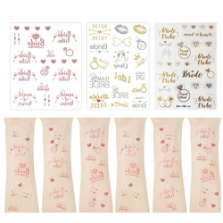 1pcs Team Bride  Temporary Tattoo Bachelorette Party Bride To Be Golden Sticker Bridesmaid Tribe Squad Tattoo Wedding Supplies