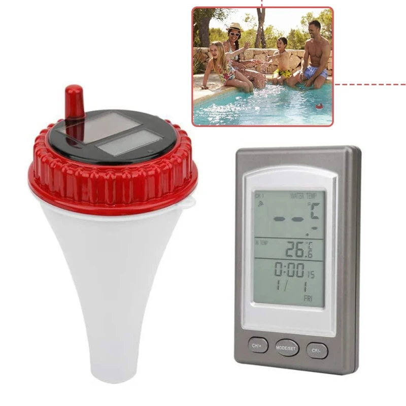 

Solar Thermometer Wireless Swimming Pool Outdoor Digital Powered Swim Pond Tub Waterproof Float Temperature Meter LCD Display