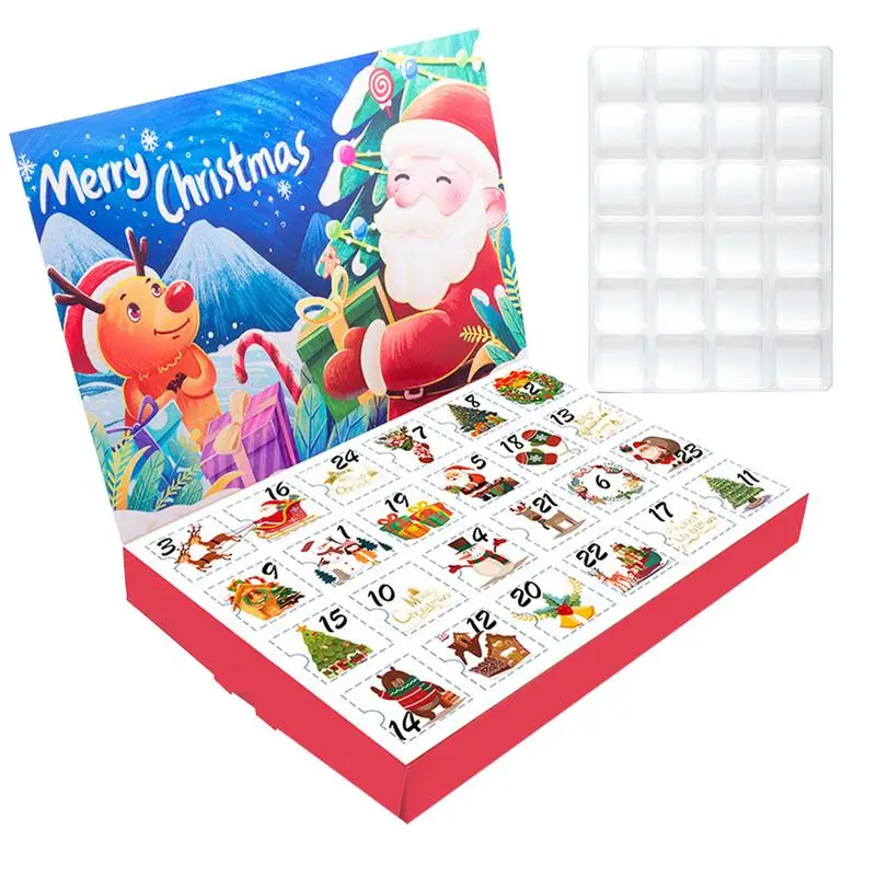 24 Grids Advent Calendar Christmas Birthday Empty Box Refillable Box Gift Children's Countdown Calendar Gift Box Complete Set