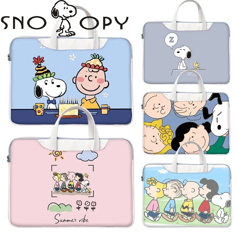 Snoopy Laptop Bag 13.3 15.6 14 16 INCH Waterproof Protect Notebook Case Sleeve for Macbook Computer Bag PU Handbag Birthday Gift