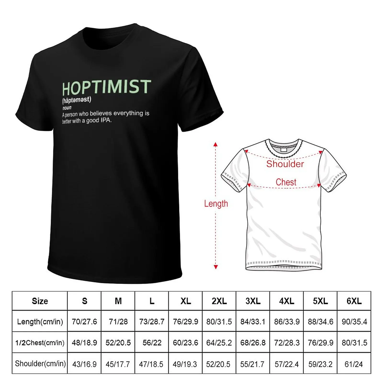 Original HOPTIMIST Definition IPA Design T-Shirt tees t shirt man animal print shirt for boys mens long sleeve t shirts