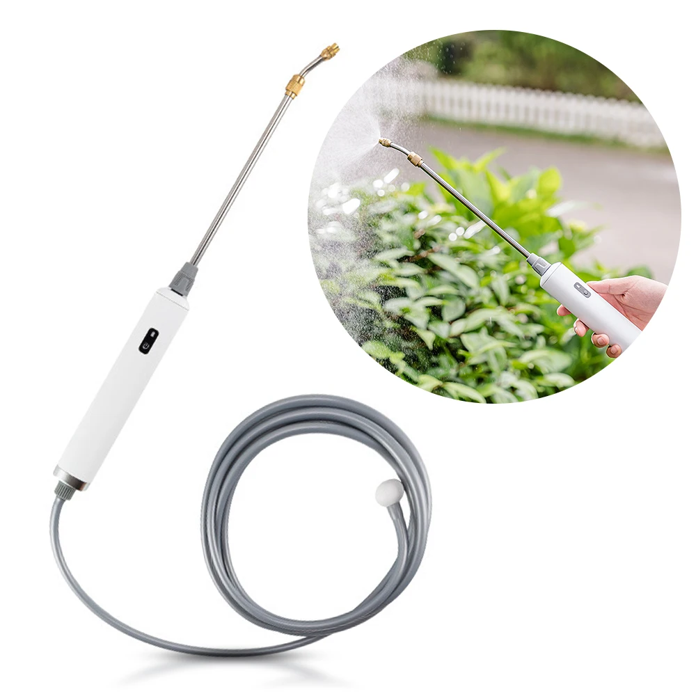 

Stainless Steel Water Hose sprayer Wand 2 Spray Adjustable and One Click Easy Operation, Electric Hanheld Retractable Spray