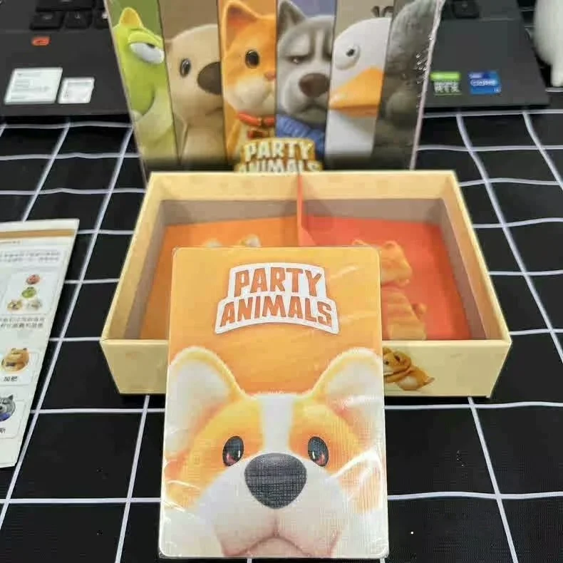 

Genuine Party Animals Card Rhino Puppy Otter Rabbit Creature Party Games Pack Anime Battle Games Collection Cards Toy Gifts