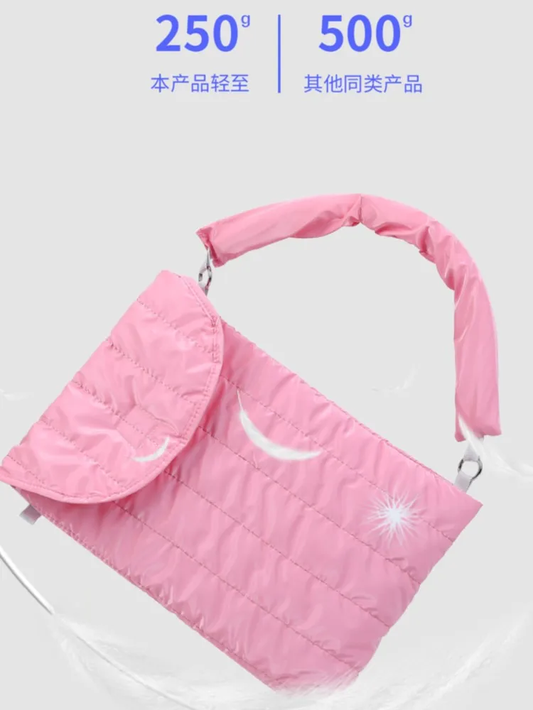 Ins Pink Puffy Laptop Sleeve Bag 13 13.3 14 Inch Notebook Case Macbook Air Pro Portable Carrying Bag Computer Waterproof Handbag