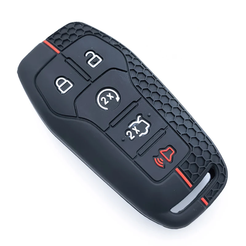 

Silicone Car Remote Key Case Cover Shell for Ford Fusion F-150 Edge Explorer Mustang Lincoln MKZ MKC Platinum 2016 F150 Lariat