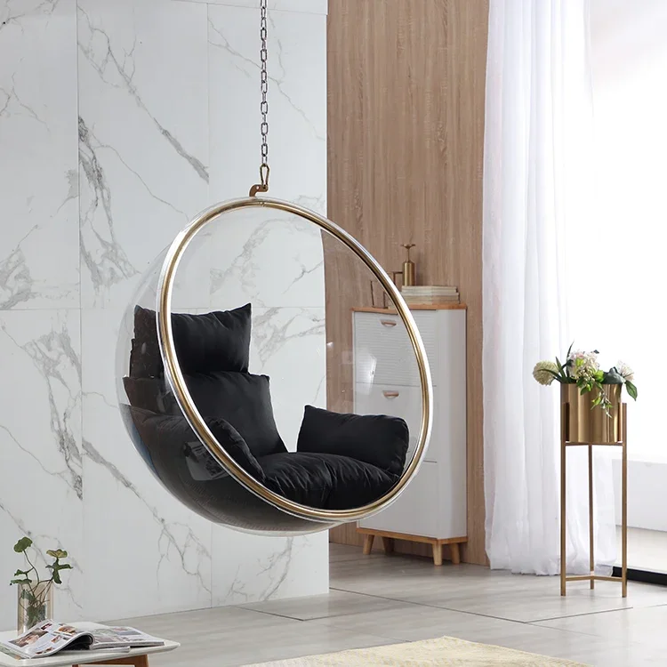 

Hanging Bubble Chair, Swing Egg Chair, Statement Furniture for Living Room, Balcony & Contemporary Glam Decor