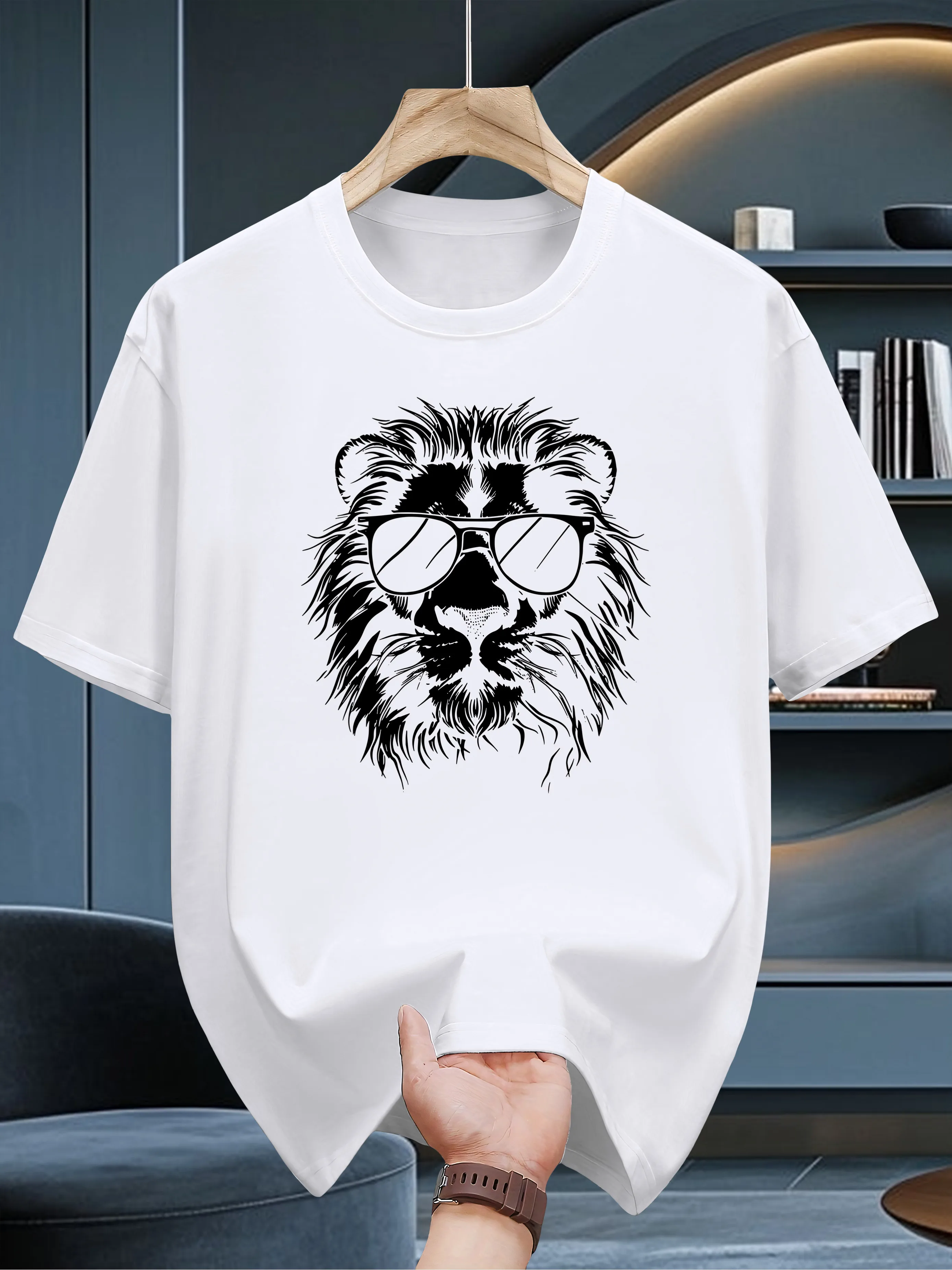 Herren Neues Sommer-Trendiges Lockeres T-Shirt 100% Reine Baumwolle Weiche Textur Geeignet für Tägliche Sportliche Outfits Einfach und Bequem