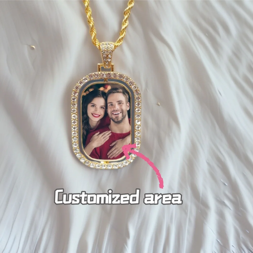 

Photo Picture Custom Necklace Jewelry Personalized Images Christmas Gift for Couples Family Friends Pets Chain Necklace Gift