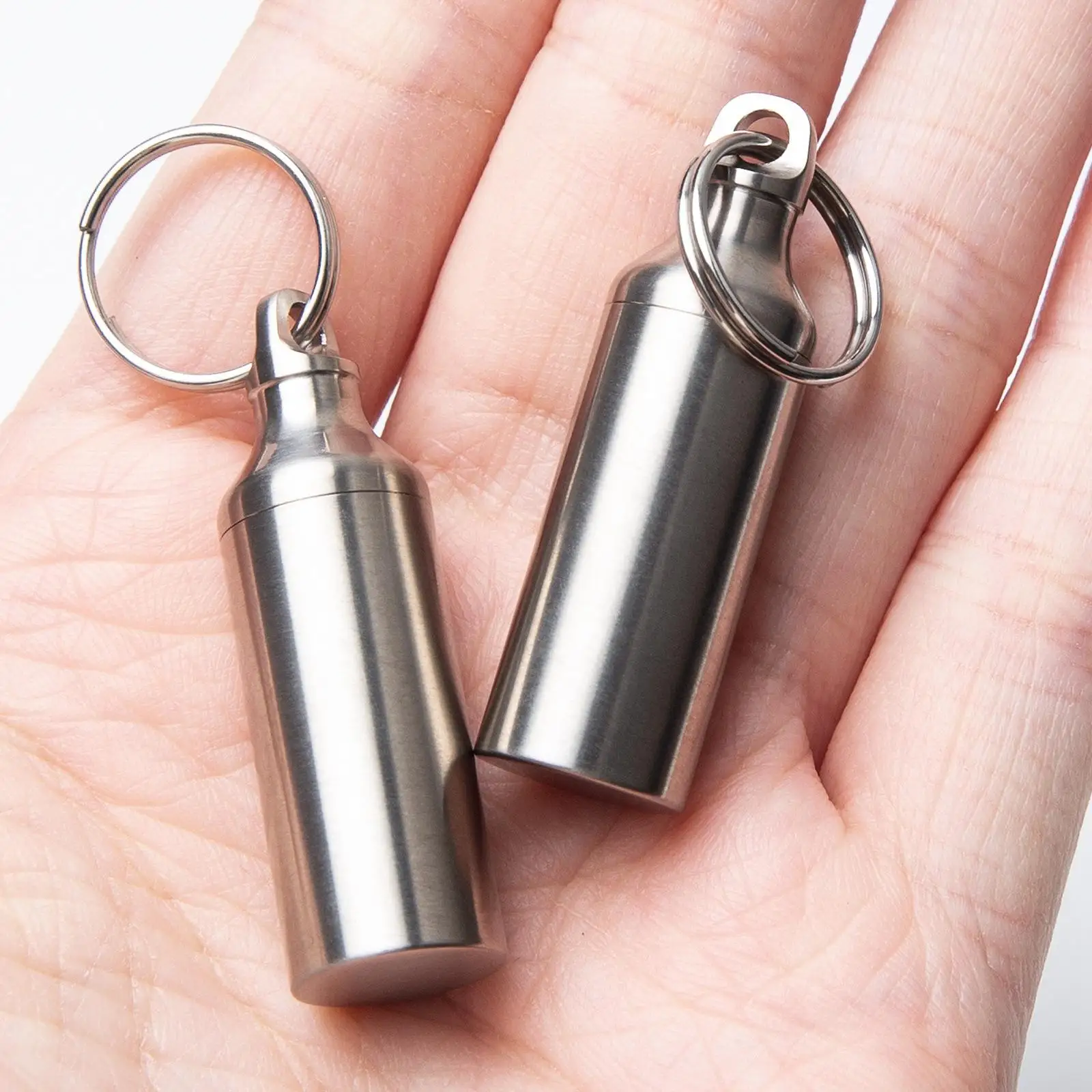 Titanium Alloy Pill Box Jar Container Lightweight Sturdy Pill Sealed Bottle for Camping Fishing Storing Walking Hiking