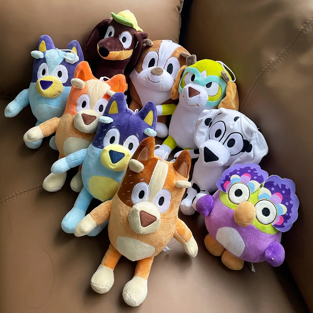 

Bluey плюшевая мультяшная Мягкая кукла аниме периферийная ПП хлопковая подкладка с коротким плюшевым подарком игрушки-спутники для детей