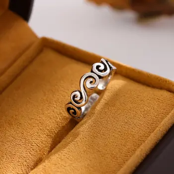 Oblíbené kreativní osobnosti 925 Sterling Silver Šperky Thai Silver Wishful Dámské Jednoduché Módní Otevírací Prsteny R263 10 nejlepší prodej Stříbrné šperky 925 z Thajska - №6