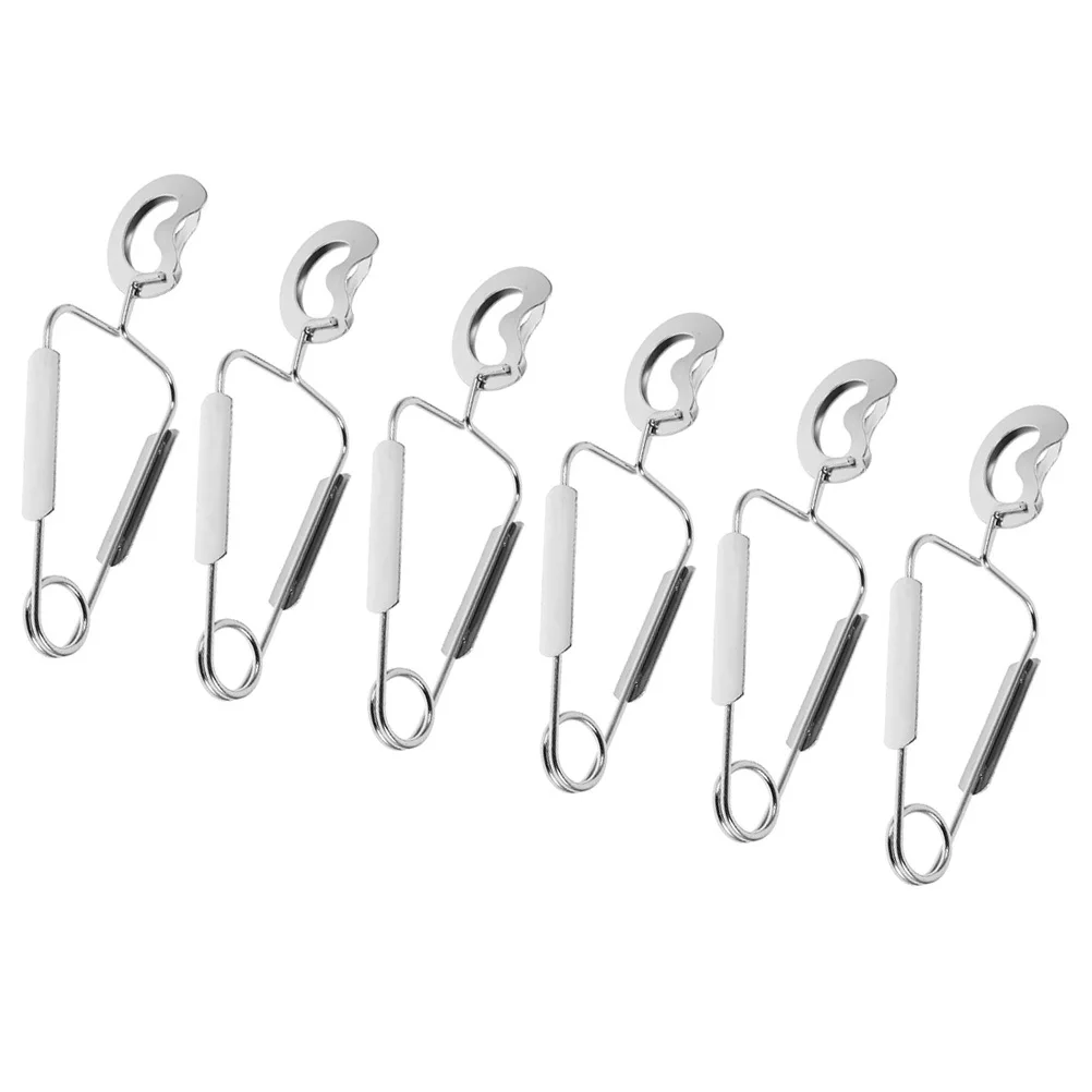 

6pcs Metal Tongs Stainless Steel Escargot Eating Tools Snail Clips for Seafood Serving Clamp Barbecue Cooking Tong Utensil
