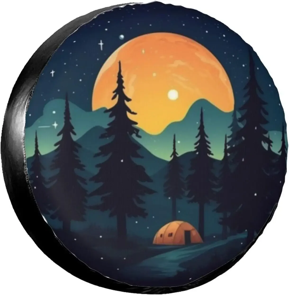 Mountain Scenery Car Spare Tire Cover Wheel Cover Protectors Weatherproof Dust-Proof Fit for Rv SUV Truck Camper Travel Vehicle