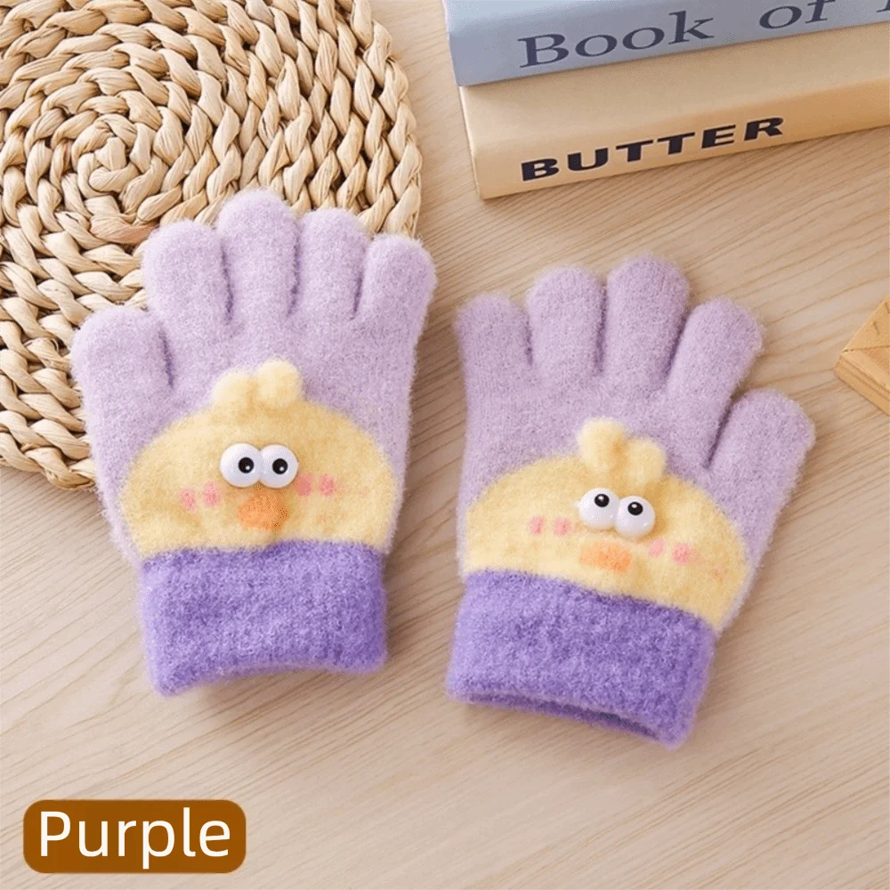 Gifts Thickened Winter Children's Gloves Five Fingers Children's Warm Tools Cartoon Gloves Warm Warm Full Cover Glove