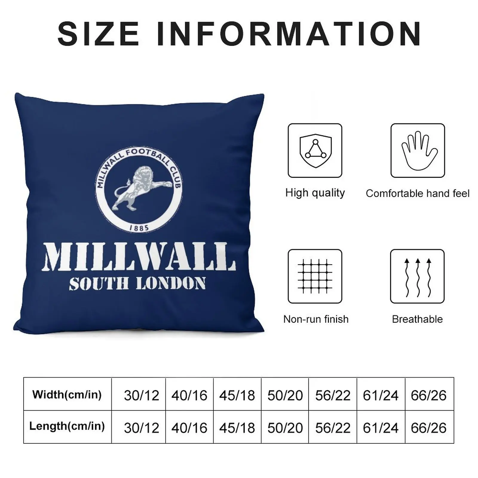 MILLWALL FOOTBALL CLUB Throw Pillow Cushion Cover Luxury pillows decor home Decorative pillow case pillow