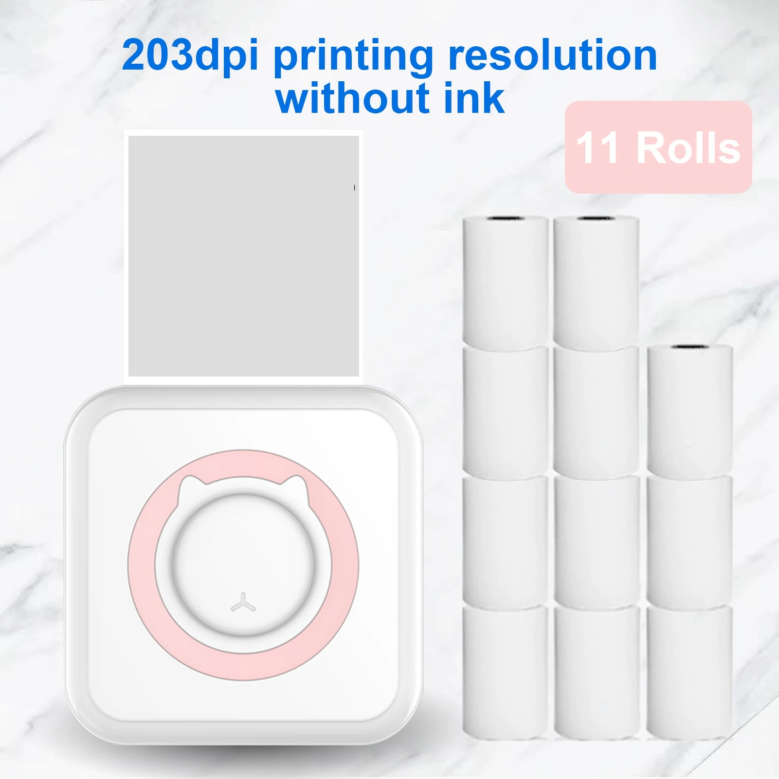 58mm All-in-one Photo Printer Multifunction Portable Printer Wireless Instant Mini Printer Support BT for Smartphone