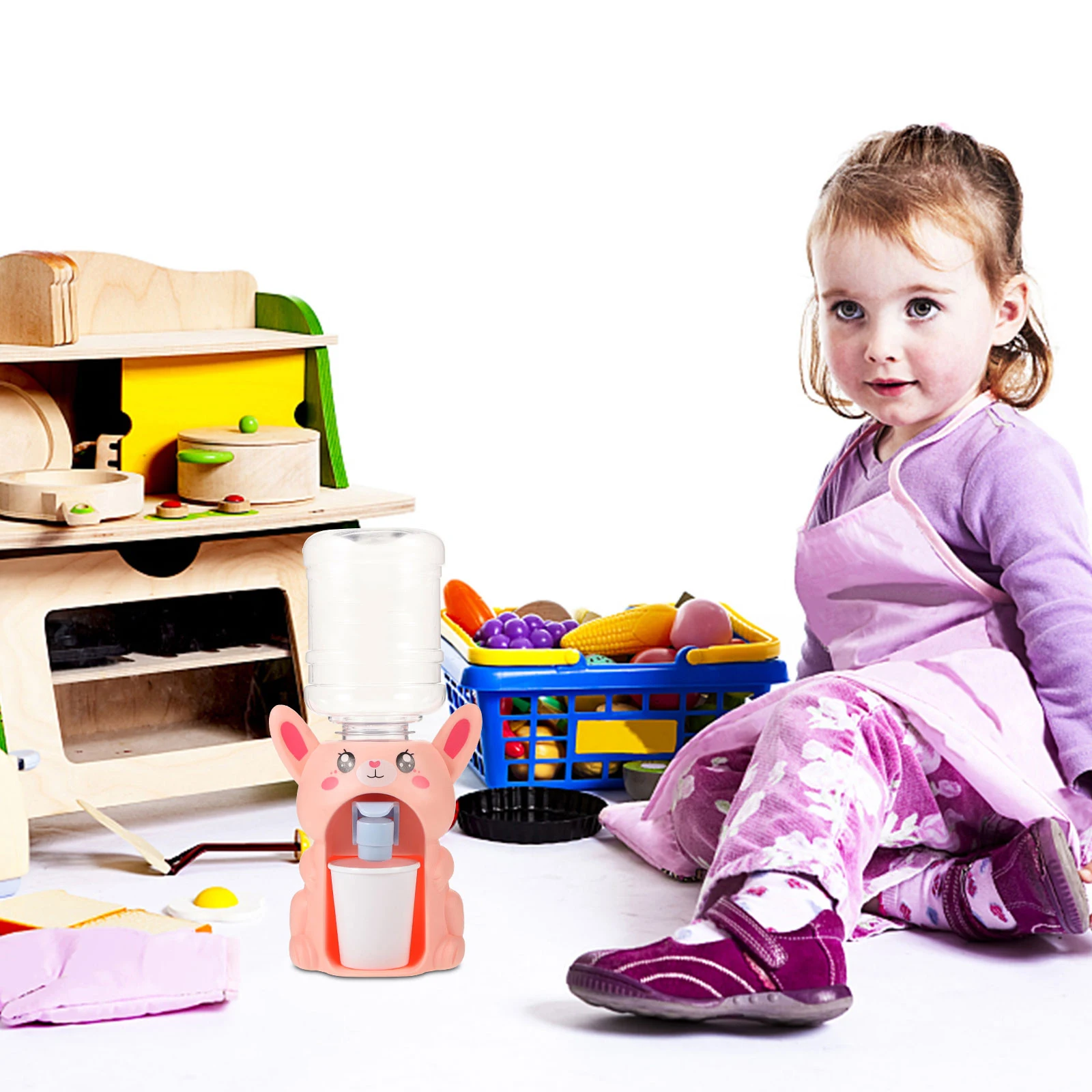 Mini dispensador de agua con diseño de animales para niños, regalo de cultivo de habilidades para interiores y exteriores, 2 uds.