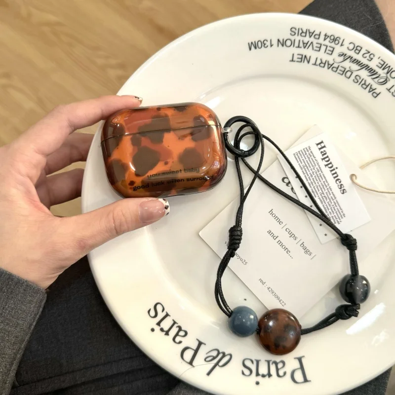 

Для Airpods 2, Airpods pro pro2, чехол для наушников Airpods 3, чехол для наушников Airpods 4, леопардовый узор из черепахового серебра, полная защита