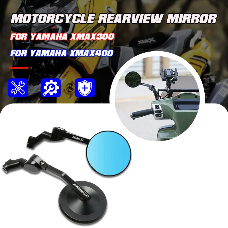 

For Yamaha XMAX300 XMAX400 XMAX X-MAX 125 250 300 400 Universal New Motorcycles Vintage Round CNC Aluminum Alloy Adjustable Rota