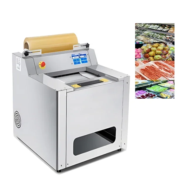 Automatic fruit vegetable wrapper fresh-keeping food film dispenser plastic wrap packaging machine